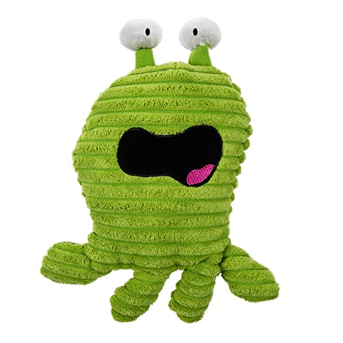 Image of goDog PlayClean Germs Squeaky Plush Dog Toy with Odor-Eliminating Essential Oils, Chew Guard Technology - Green, Large