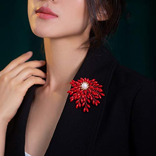 Broche corail rouge anti-glisse pour fixer manteau et pull - 4
