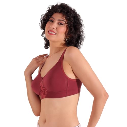 Image of Kalyani Chase Double Layered Cups Center Lace Full Coverage Seamless Bra