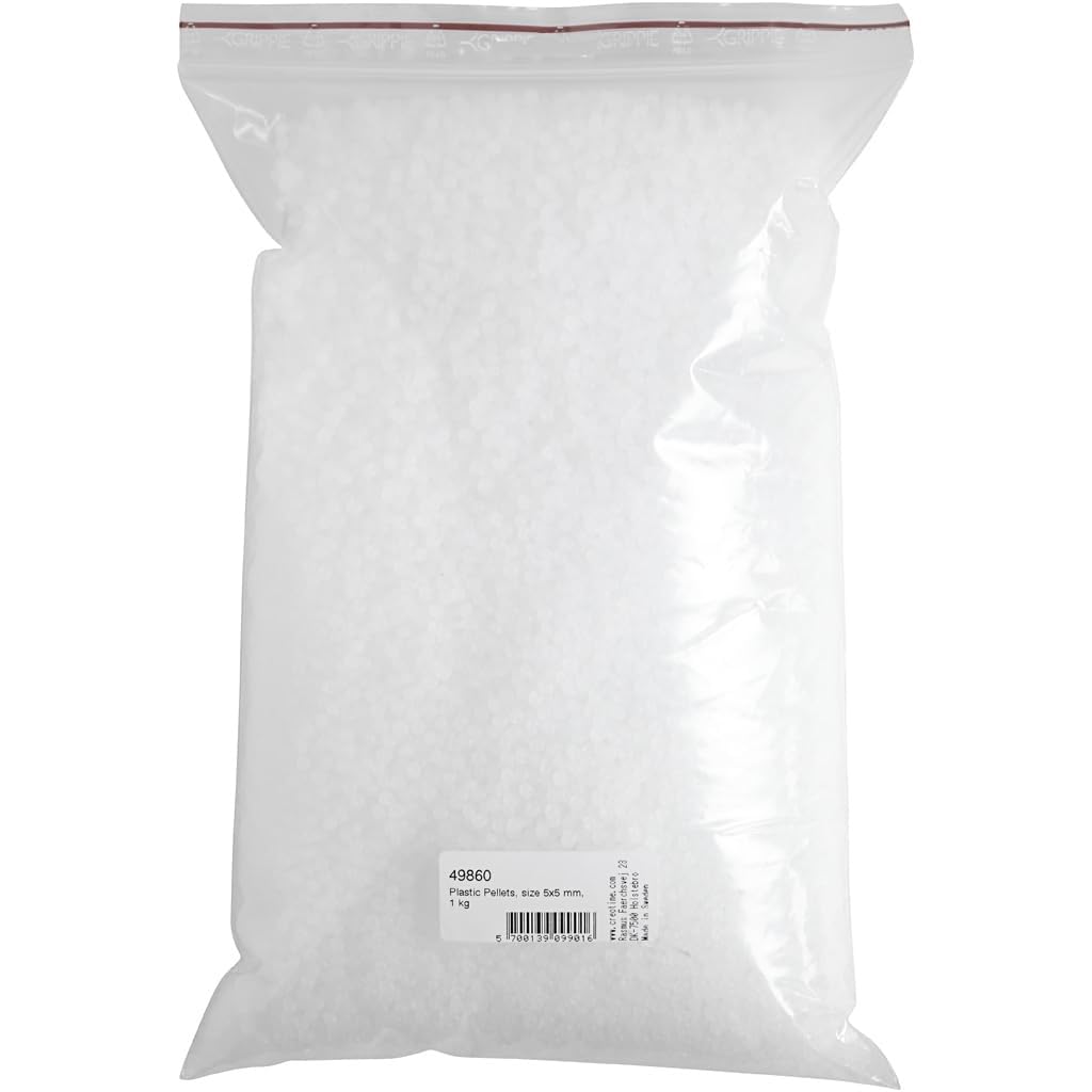 Creativ 49860 - Pellets de plástico, tamaño 5 x 5 mm, 1 kg, color blanco