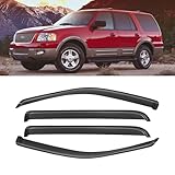 Window Rain Guards for 2002-2010 Ford Explorer/Mercury Mountaineer, Window Visor Guard Vent Wind Shade Deflector Rain Shield Protector Sun Visor for 2003-2010 Lincoln Aviator, Outside-Mount, 4PCS