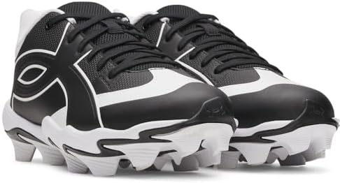 Under Armour Boys' Leadoff Icon Low RM JR Baseball Cleats, (001) Black/Black/White, 1, US - 1