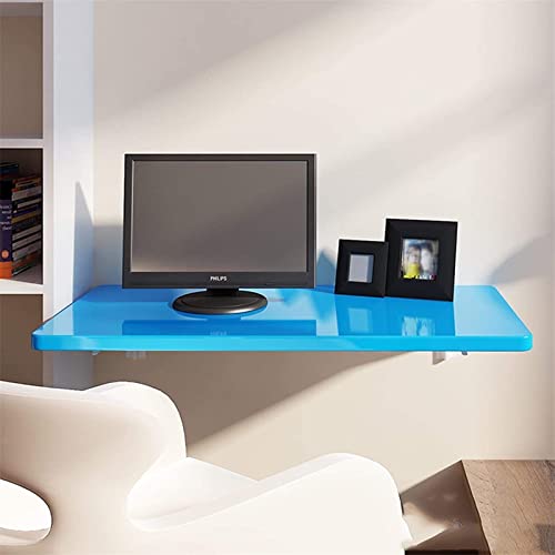 Table murale pliante gain de place bleue table de travail cuisine 80x40 - 5