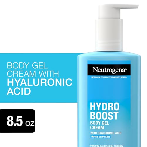Johnson & Johnson Neutrogena Hydro Boost Hydrating Body Gel Cream with Hyaluronic Acid, Instantly Quenches for Hydrated, Soft & Supple Skin, NonGreasy, Fast Absorbing Cream for Normal to Dry Skin, 8.5 oz, 12 Pack