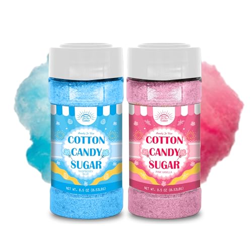 Cotton Candy Floss Sugar Package of ct-(Pink Vanilla, Blue Raspberry & Grape)-8.5oz Each Flavor (1 Count (Pack of 2))