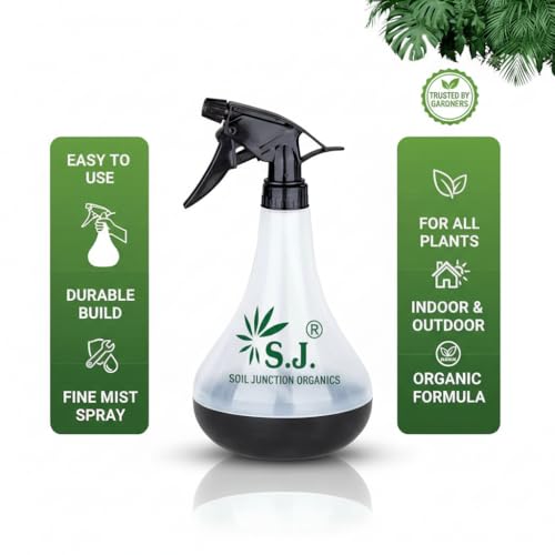 Image of SJ Organics 770ml Spray Bottle for Plants, Compact Water Spray Bottle, Garden with Adjustable Nozzle, Leak-Proof Hand, Multi-Purpose use, Transparent Sprayer for Lawn Garden