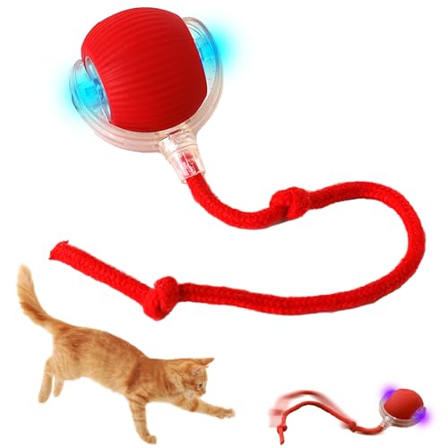Chewie Rolling Ball, Interactive Cat Toys Rolling Ball, Hundespielzeug Unzerstörbar, Interaktives Hunde Balls Spielzeug mit USB Aufladbar, Smart Automatisch Rollender Balls für Kleine, Mittlere Hunde