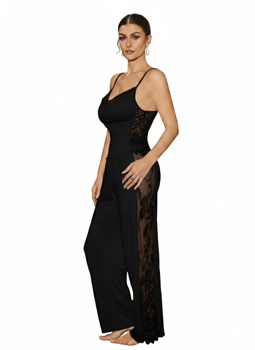somniva Women Satin Nighty Set with Lace Pants & Camisole Top | Soft Night Dress for Women | Stylish Night Suit | Satin Nightwear, Loungewear & Style Nighty Set-picture-28