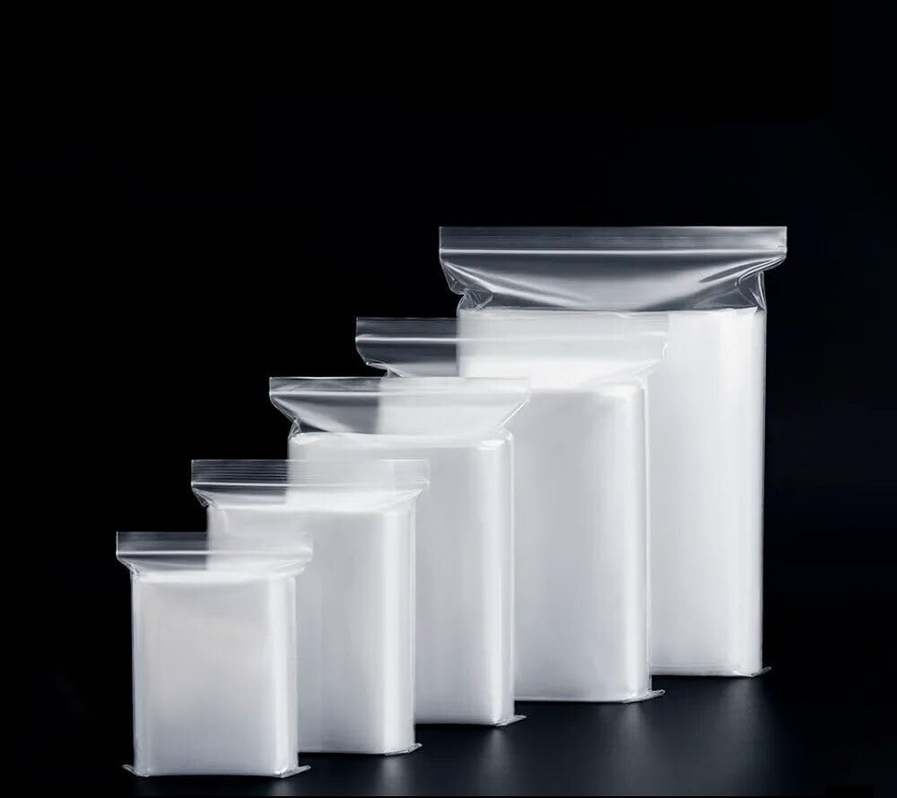 Isupli 100-Pack Freezer Bags - 11" x 16" Reusable Zip Lock Clear Polyethylene Packaging Bags