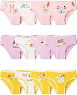 Adorel Girls Knickers Underpants Cotton Underwear Pack of 12 Briefs Rabbit 2-4 Years (Manufacturer Size S )