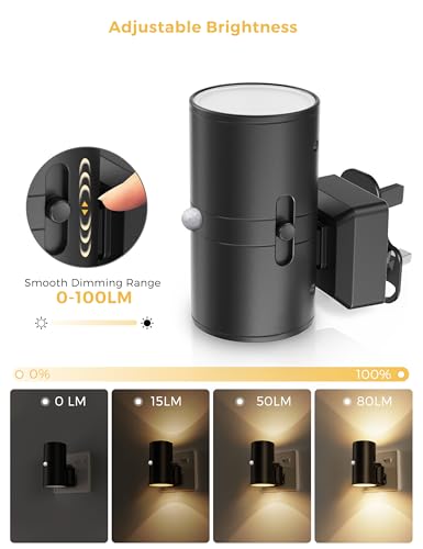 LOHAS-LED Motion Sensor Night Light Plug in, 1 Pack, Motion Activated Night Light, 0-100LM Dimmable, 3000K Warm White, Motion Sensor Light Indoor for Bathroom Stairway Hallway Bedroom Kids Elderly - Image 4
