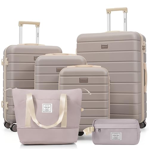 Image of Hardshell Luggage Sets, Lightweight Suitcases with Spinner Wheels, Light Grey