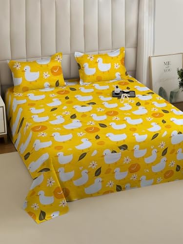 Image of Weave & Decor Cotton Feel Kids Bedsheet Double Bed 90x90 inches, Soft Fabric, Includes 2 Pillow Covers 20x30 inches