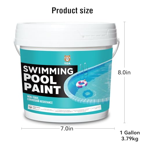 Pintura impermeable para piscina YOA, color verde manzana, 1 galón, apta para cemento, masilla, pintura látex, paredes, pisos, exteriores, piscinas y estanques miniatura 7