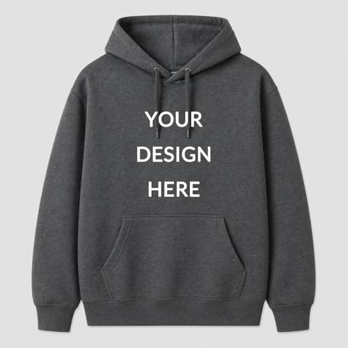 Image of Maydear Custom Hoodie Unisex Pullover Sweatshirt Dark Gray | Personalized with Photo, Logo or Text, For Men & Women