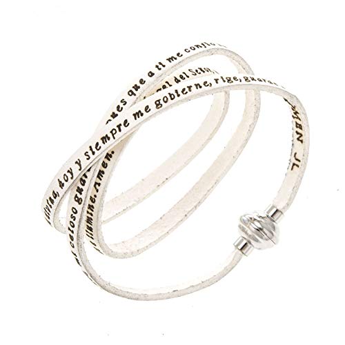 Holyart Amen Armband in wit leer Guardian Angel SPA