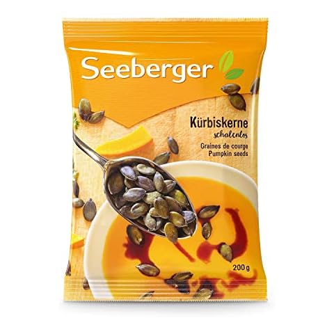 Seeberger Kürbiskerne schalenlos, Knackige, geschälte Kürbiskerne als Topping für Salate oder zum Snacken - naturbelassen Cover