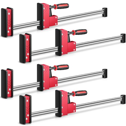 Lanties 4 Pcs 24 Inch Heavy Duty Parallel Clamps Set for Woodworking Parallel Jaw Bar Clamps Carbon Steel for Woodworker Tools Metalworking DIY Projects 1000 Lbs Load Limit
