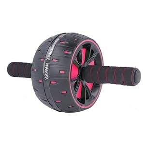 Rodillo para Ejercicios Abdominales con Alfombrilla para las Rodillas, Color Negro – Rojo