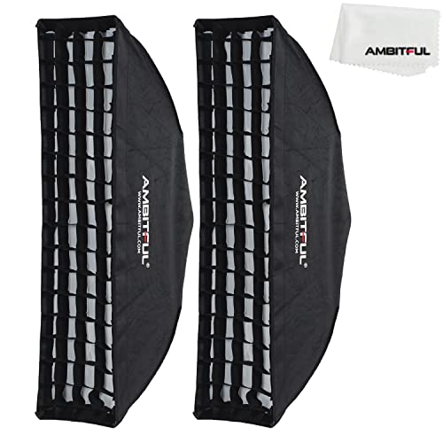 AMBITFUL 2 Tiras de Rejilla de Panal de Abeja FW22X90 de 22 x 90 cm, Montaje Bowens para Flash de...