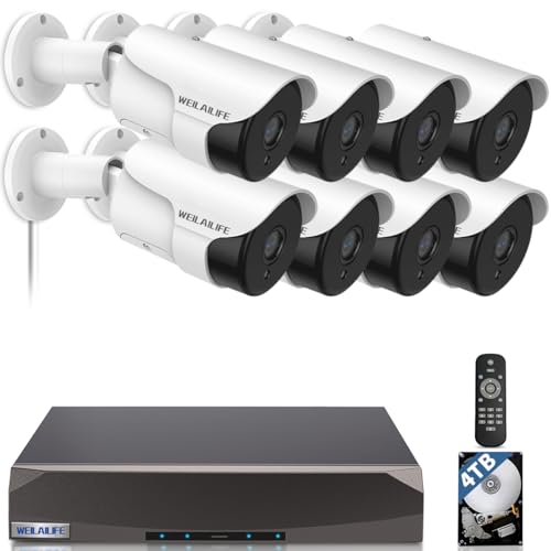 90ft Night Vision Outdoor PoE Security Camera System