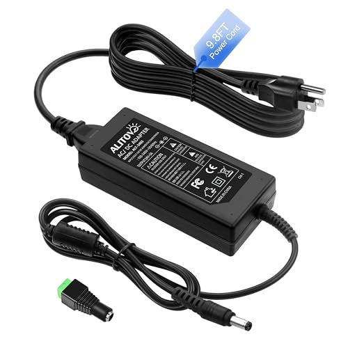 ALITOVE 24V 3A AC/DC Adapter 72W Power Supply Converter AC 100V ~ 240V to DC 24V 3amp Transformer with 13.4FT Power Cord 5.5x2.1mm Output Jack for 5050 3528 LED Strip Module Light, CCTV Camera System