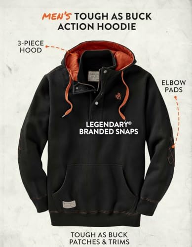 Image of Legendary Whitetails Mens Quarter Zip Hoodie Heavyweight Hooded Sweatshirt