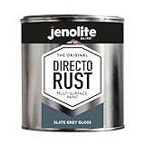 JENOLITE Directorust Slate Grey Gloss - Multi Surface Paint - For Use On Wood, Metal, Plastic, Ceramic & Rusted Surfaces - 1 Litre (RAL 7031)
