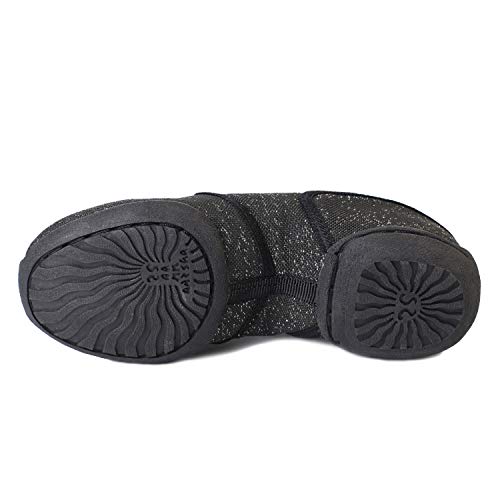 Skazz by Sansha Unisex-Child Studio Exercise Sneakers Slip on Dance Shimmery Canvas Split-Sole Mulan (US 2 / Skazz J M)2