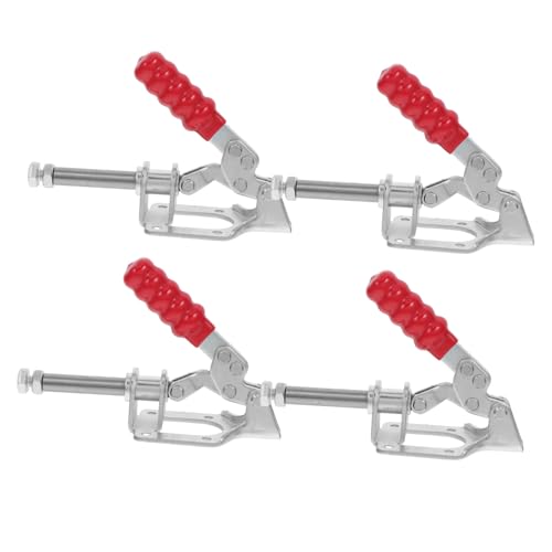 Housoutil 4pcs Heavy Duty Toggle Clamps Sturdy Woodworking Clamps Quick Release Push Pull Clamp for Metal Sheets Welding and Assembly
