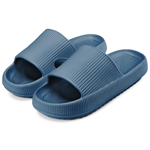 Image of ATHMILE Cloud Pillow Slippers for Women Men Slide Sandals House Slippers Shower Shoes Thick Sole Comfort Lightweight Non-Slip Bathroom Easy to Clean Indoor Outdoor