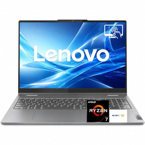 Image of Lenovo IdeaPad 5 2-in-1 Convertible Laptop, AMD Ryzen 7 8845HS, 16 inch WUXGA IPS Touchscreen, 16GB LPDDR5x RAM, 512GB PCIe SSD, Fingerprint Reader, Backlit Keyboard, Wi-Fi 6, Windows 11 Home, WOWPC USB