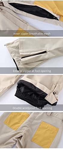 Searipe Women And Mens Snow Bibs Adjustable Overalls Pants Wear-Resistant Bib Hiking Climbing Insulated Ski Pants(K05White,Xl) #TOP6