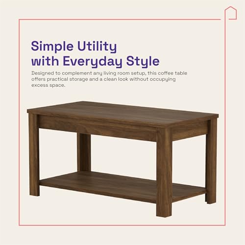Image of Wakefit Center Table | 1 Yr Warranty | Coffee Table for Living Room Wooden, Tea Table for Living Room Wooden, Sofa Table, Free Installation from Brand, Modern Multi-Functional & Wobble-Free(Armon)