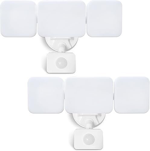 Luz de seguridad para exteriores con sensor de movimiento, luz de inundación del atardecer al amanecer, encendido y apagado, equivalente a 250 W,