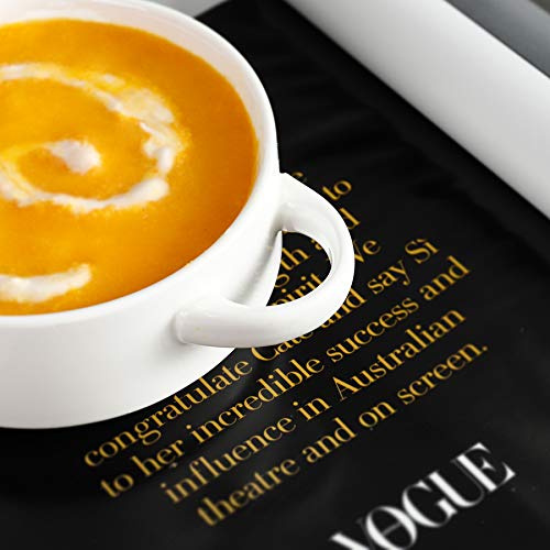 Sweese 108.101 Porcelain Bowls With Handles - 20 Ounce For Soup, Cereal, Stew, Chill, Set Of 4, White #TOP4