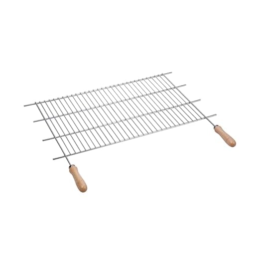 Sauvic 02475 - Parrilla Barbacoa zincada Recortable, con Mangos de Madera, 80 x 40 cm