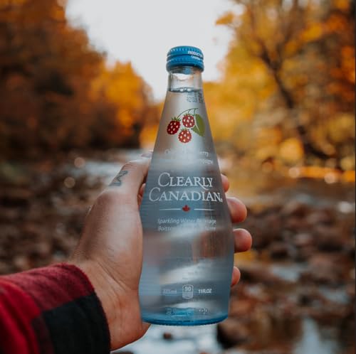 Image of Clearly Canadian Sparkling Flavored Water, 11 oz Glass Bottles - Variety of Refreshing Flavors, Premium Carbonated Beverage, Available in 12-Pack and 24-Pack Options (12 Pack, 12 Pack Variety)