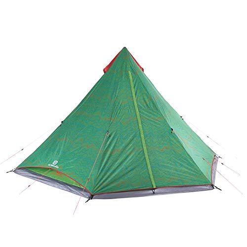 Outbound 6-Person Festival Tent For Camping With Carry Bag And Rainfly | Water Resistant | 2 Season | Green #TOP3