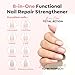 modelones Nail Strengthener Pale Pink White Nail Repair for Damaged Nails Strengthening Polish 15ml Nail Growth and Strengthener Natural Concealer Foundation Nail Care Gifts for Women