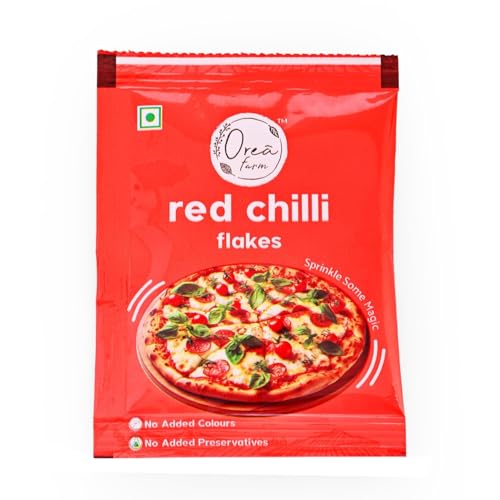 Image of Orea Farm Red Chilli Flakes Sachets 105g - Pack of 15 * 7g - Spicy Seasoning for Meals - Ideal for Cooking and Garnishing - Long Shelf Life - Flavorful Chilli Flakes Sachet Perfect for Home Cooking