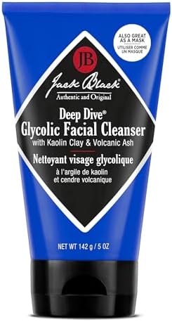 Jack Black - Deep Dive Glycolic Facial Cleanser, Clay-Based Cleanser, PureScience Formula, Facial Cleanser and Mask, Recommended for Normal, Dry, or Oily Skin, Glycolic Acid