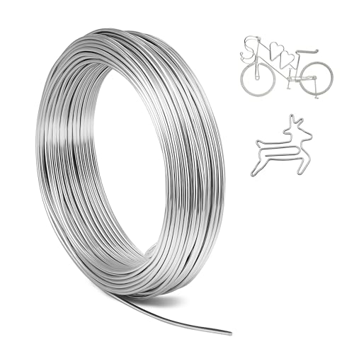 Basteldraht,Aluminiumdraht 2mm, Basteldraht Aludraht,ø2mmx30 M,Basteldraht,Aludraht 2mm,Aus Aluminium Basteldraht Basteln Schmuckherstellung Bindedraht Modellierdraht (2.0mm30M-Silver)