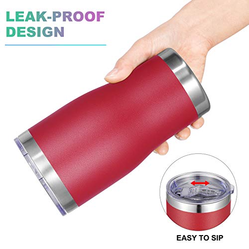 Image of VEGOND 20oz Tumbler Stainless Steel Tumbler Cup with Lid And Straw Vacuum Insulated Double Wall Travel Coffee Mug(Brick Red 12 Pack)