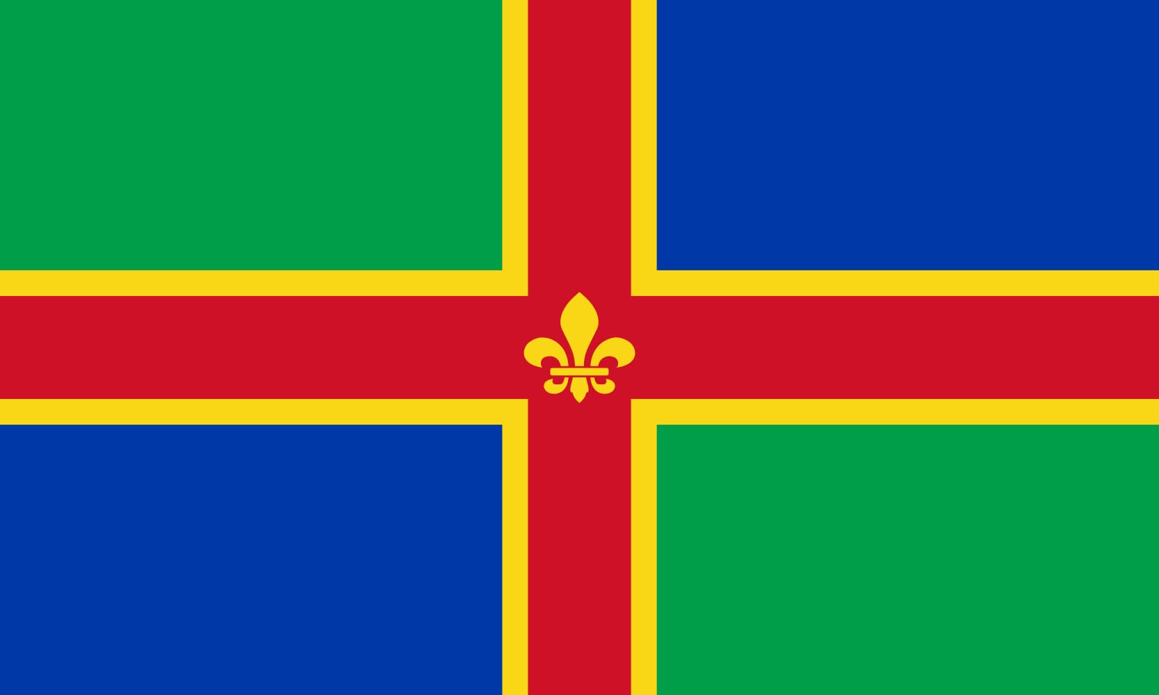 Drapeau Lincolnshire format paysage grand modèle 1.5m² pour mât extérieur