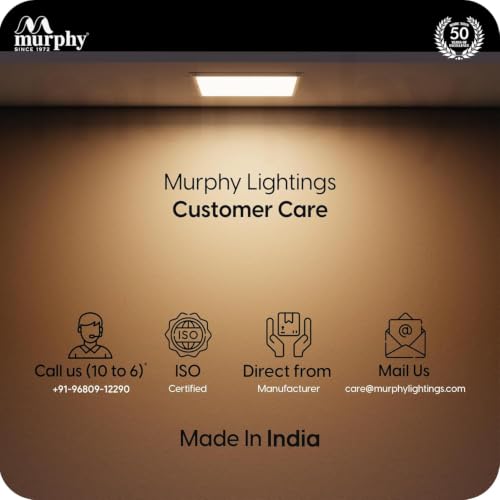 Image of Murphy EVO 12W Square LED Panel Light | 3000K Warm White| Recessed Ceiling Light | 1200 Lumens | 125mm Cutout |BIS Approved | 4kV Surge Protection | 2-Year Warranty | Pack of 15