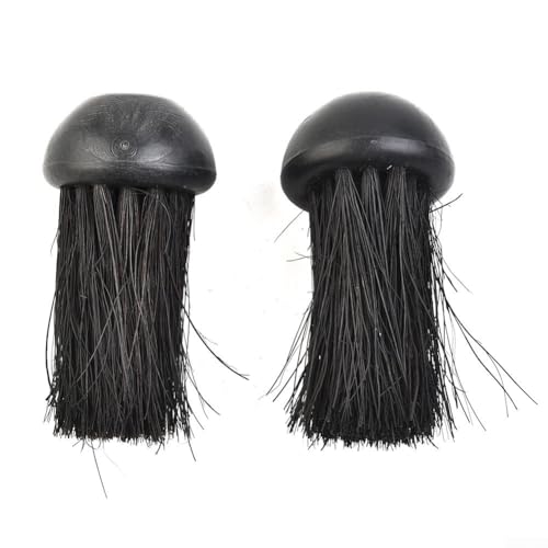 2Pcs Round Fireplace Brush Stove Fireplace Cleaning Brush Replacement Head for Fireplace Furniture Dusting Brush Fireplace Accessories