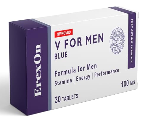ErexOn V for Men - 30 Blue Tablets - Herbal Supplement for Men - Strong Effect - Mens Health Support Tablets - Performance & Enhancement - Maca Glycine Korean Ginseng and Zinc