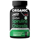 Chlorella Spirulina Powder Capsules Organic 3000 mg of BMAA Free Purest Blue Green Algae - Best Natural Detox Raw Vegan Vitamins Protein Green Superfood - Made in USA
