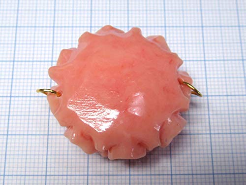 Amazon.co.jp: 珊瑚（練り） フラワーパーツ トップ用 2つ穴 ピンク 約